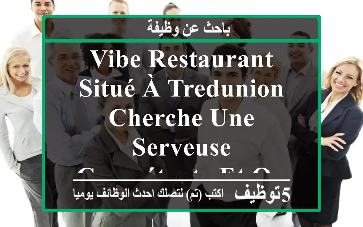 vibe restaurant situé à tredunion cherche une serveuse compétente et qualifié pour les ...