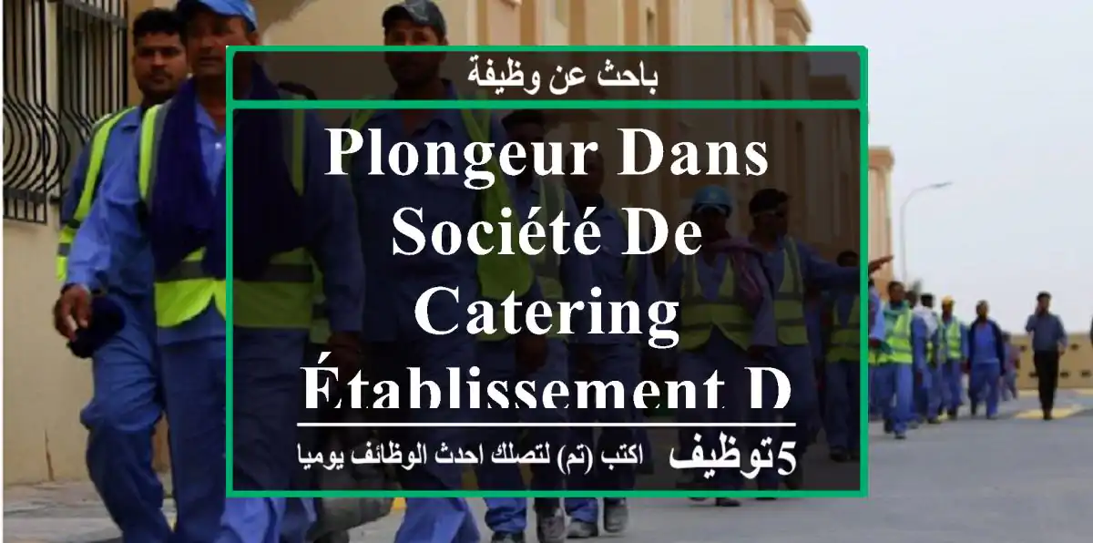 plongeur dans société de catering établissement disponible