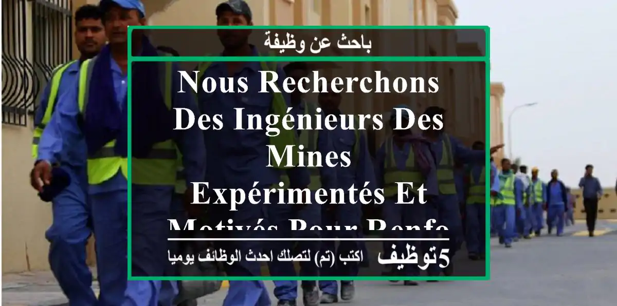 nous recherchons des ingénieurs des mines expérimentés et motivés pour renforcer notre équipe. ...