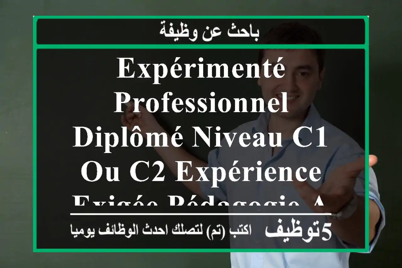 expérimenté professionnel diplômé niveau c1 ou c2 expérience exigée pédagogie active bonne ...