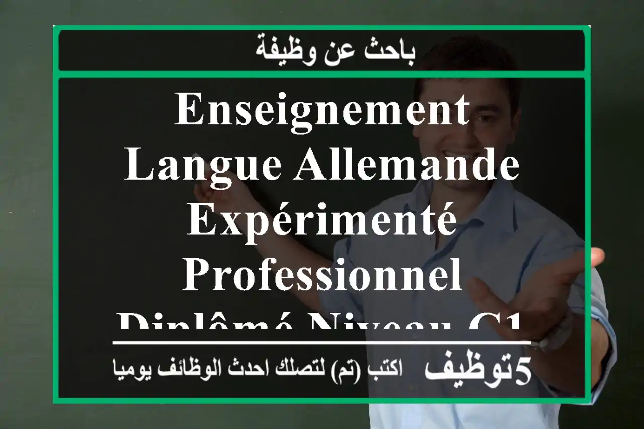 enseignement langue allemande expérimenté professionnel diplômé niveau c1 ou c2 expérience ...