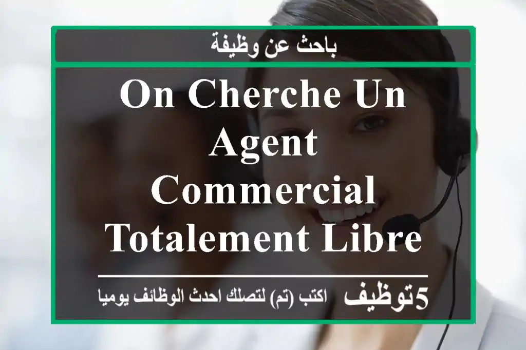 on cherche un agent commercial totalement libre pour un bureau de promotion immobilière au ...