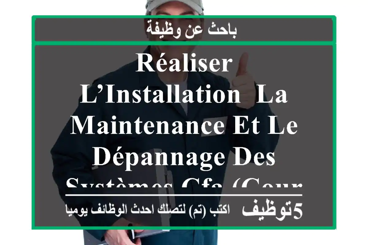 réaliser l’installation, la maintenance et le dépannage des systèmes cfa (courants faibles) ...