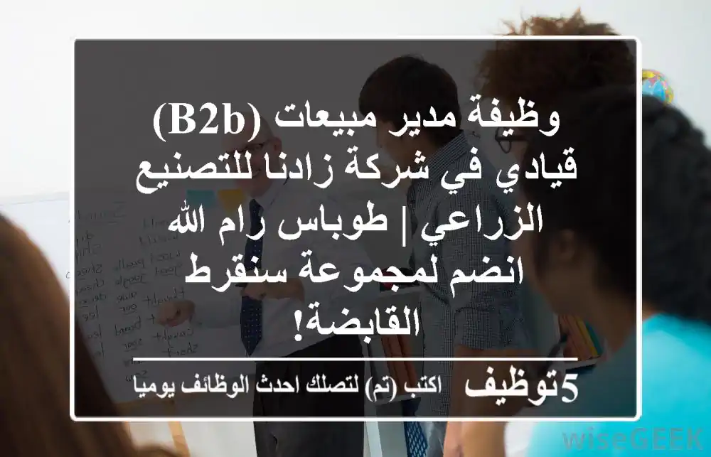 وظيفة مدير مبيعات (B2B) قيادي في شركة زادنا للتصنيع الزراعي | طوباس/رام الله - انضم لمجموعة سنقرط القابضة!
