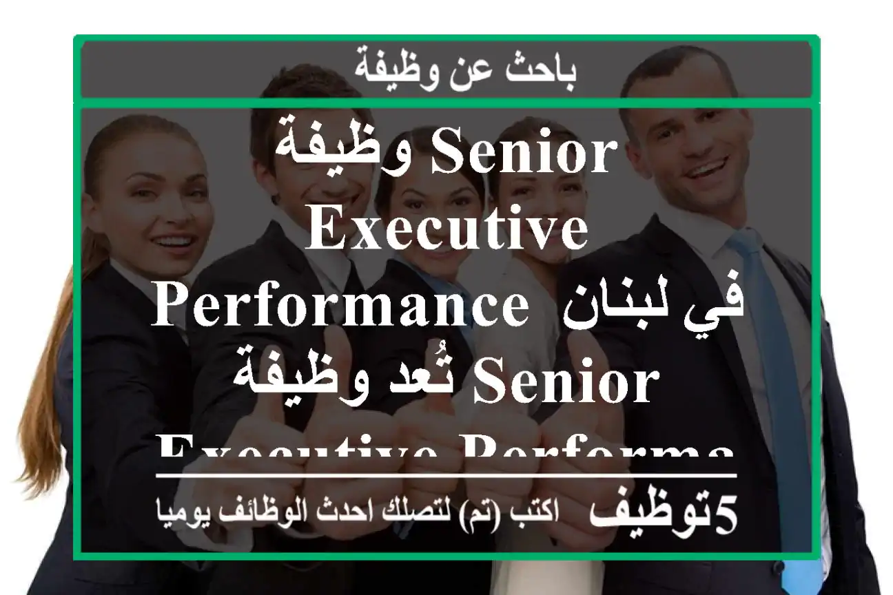 وظيفة senior executive performance في لبنان تُعد وظيفة senior executive performance لدى ...